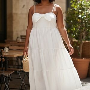 Petal & Pup White Maxi Dress with Bow